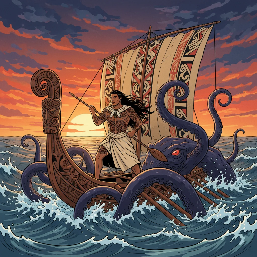 Kupe's Battle with Giant Wheke