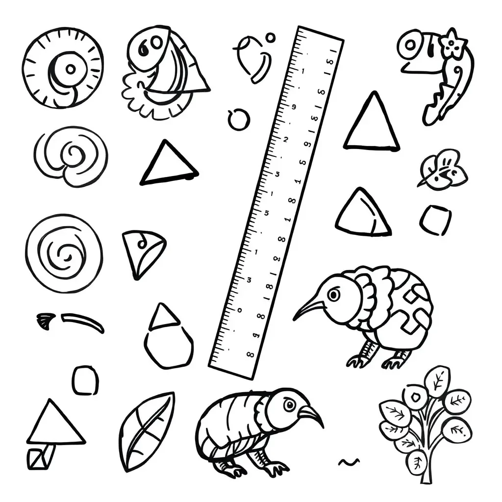 Mathematical formulae and shapes illustration