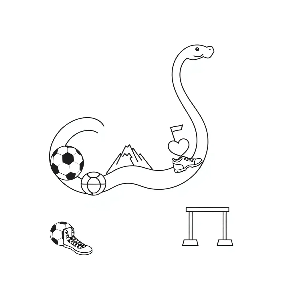 Sports snake game illustration