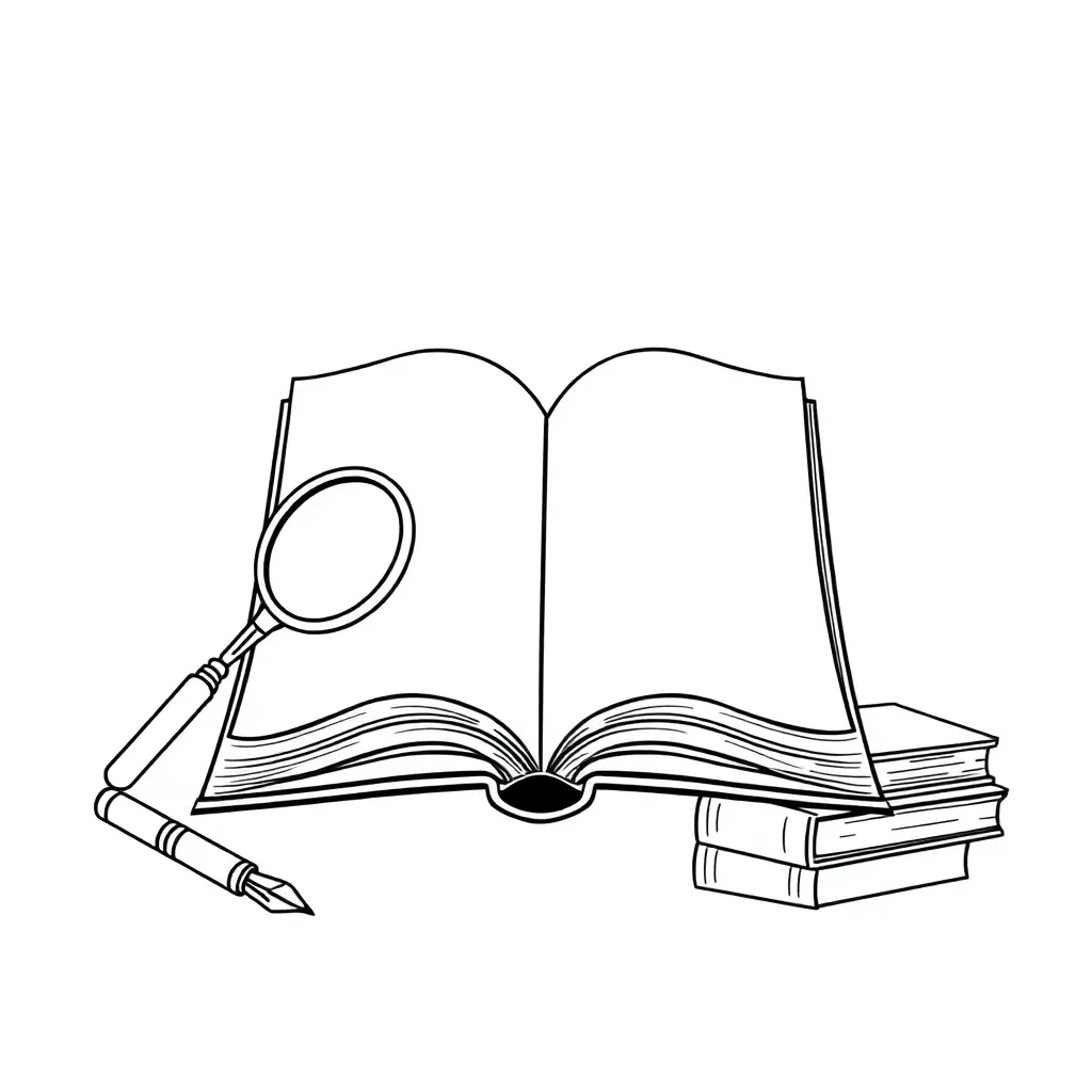 Dictionary and books illustration