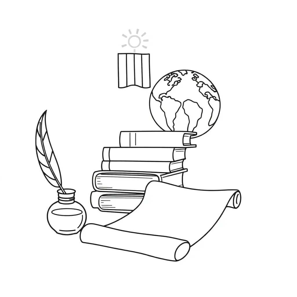Dictionary and books illustration