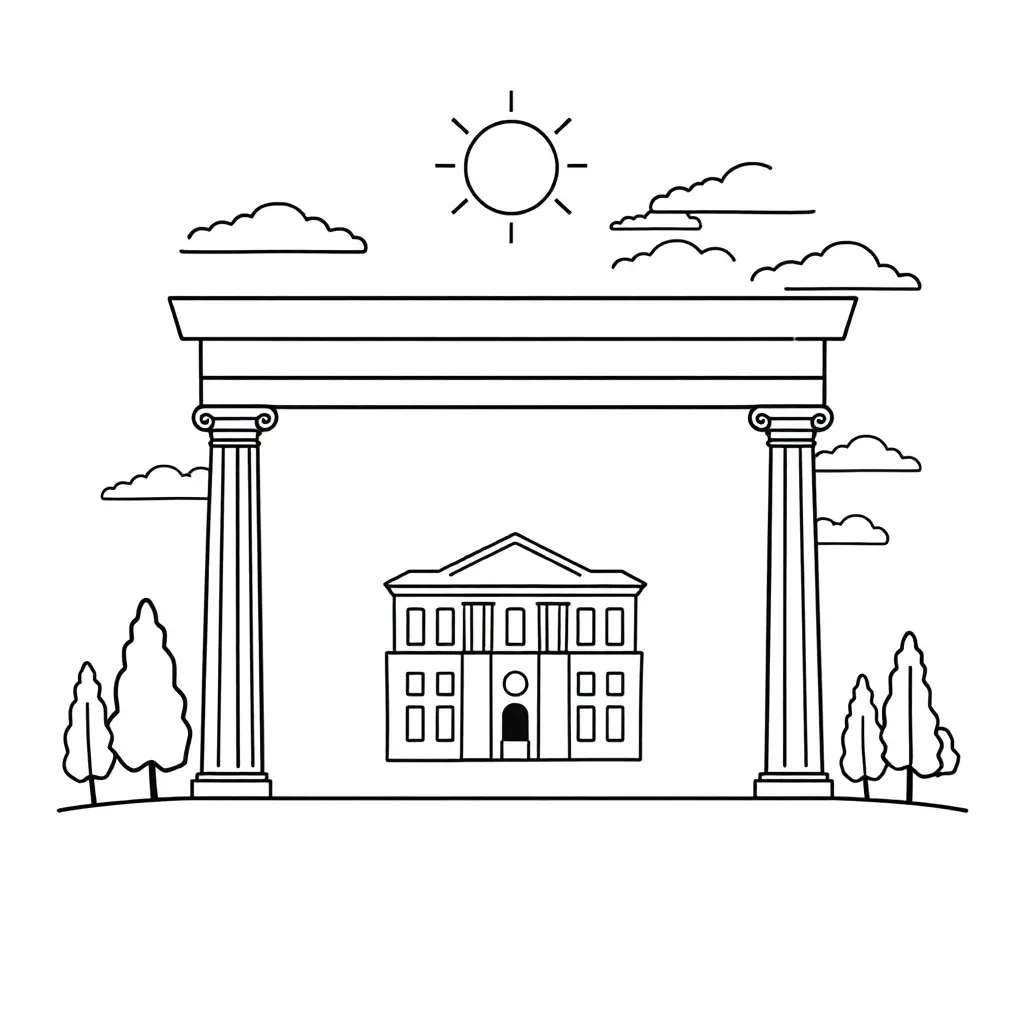 Classical Greek columns illustration