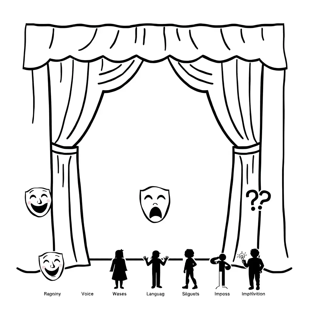 Theatre masks illustration