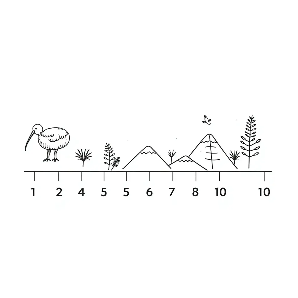 Number line with positive and negative integers
