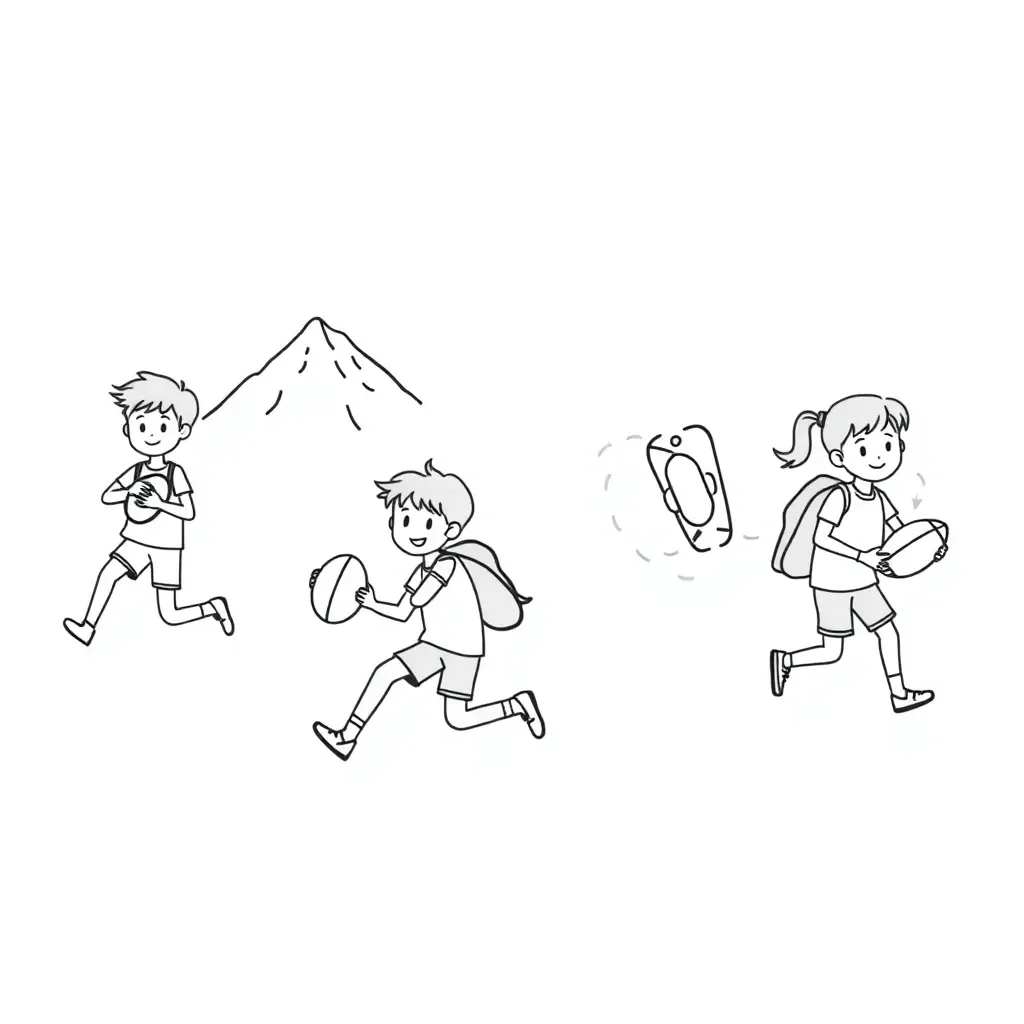 Student practicing sport skills