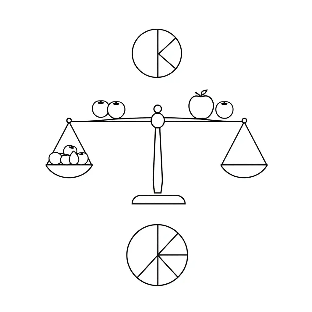 Ratio symbols and numbers illustration