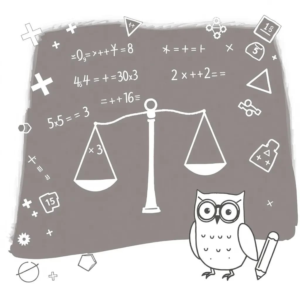 Mathematical equations and puzzle pieces