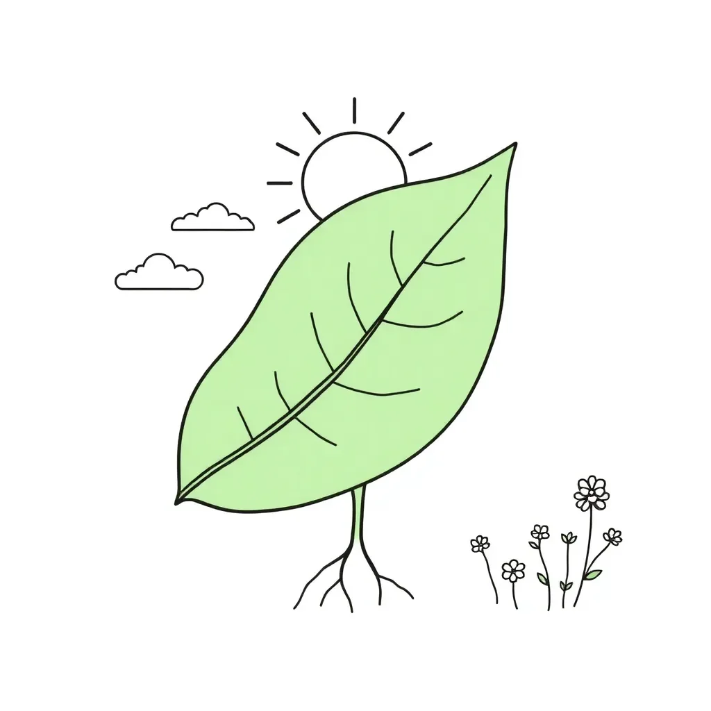 Green leaves and sunlight showing photosynthesis