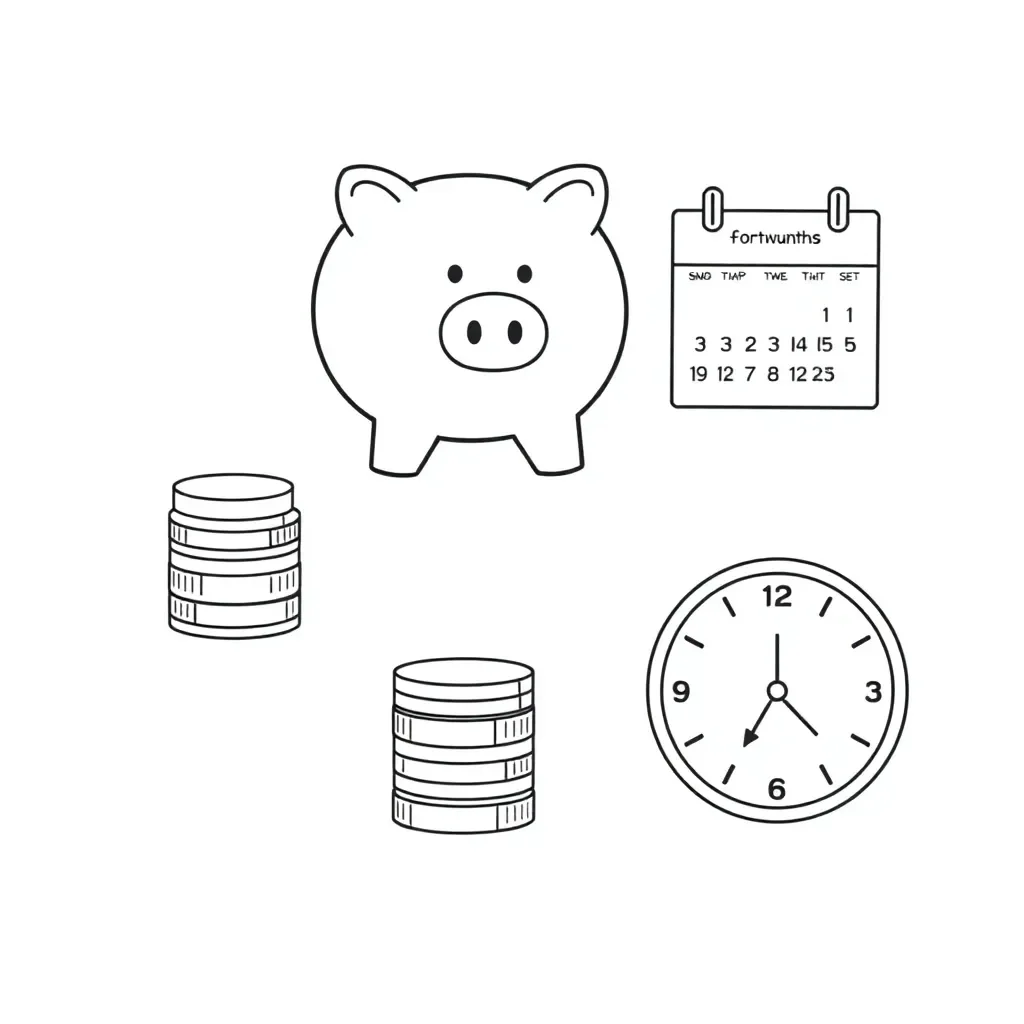 Calculator and savings chart illustration