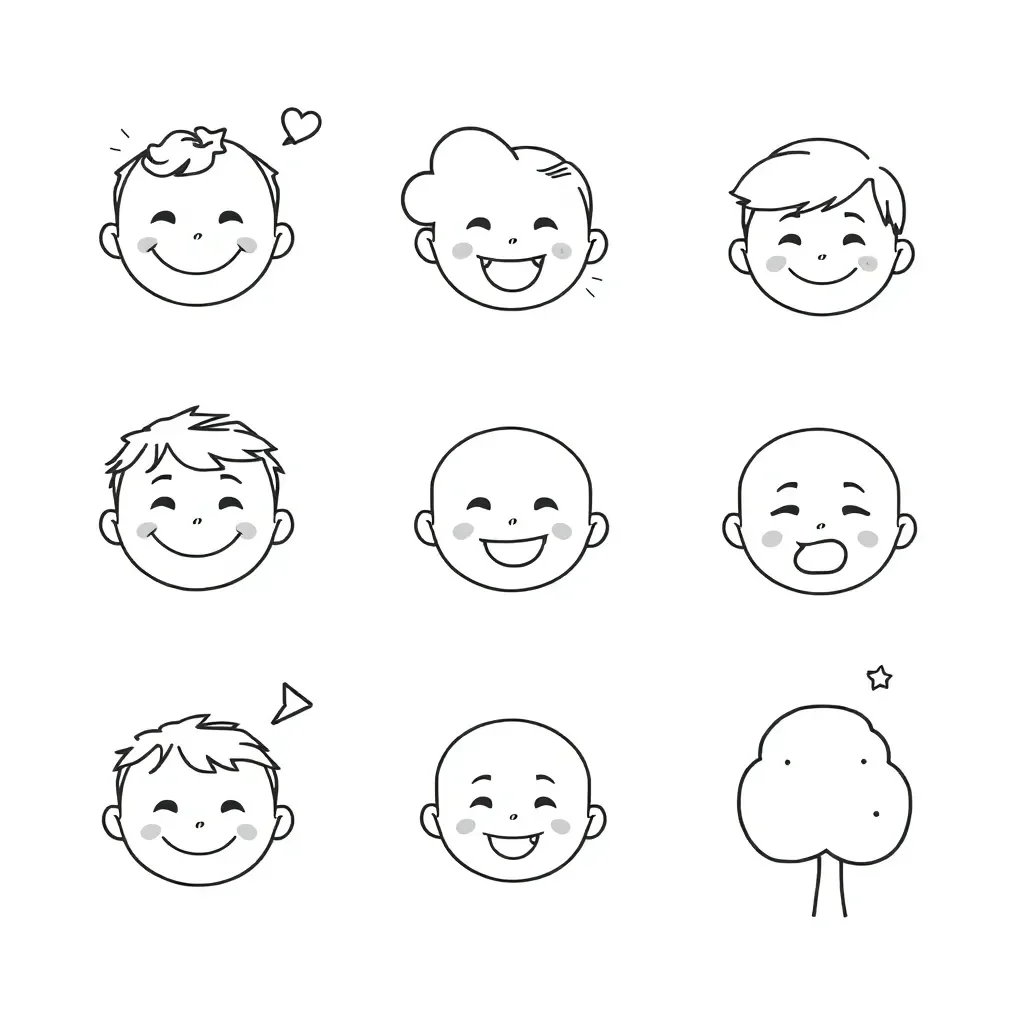 Happy and sad face emotions