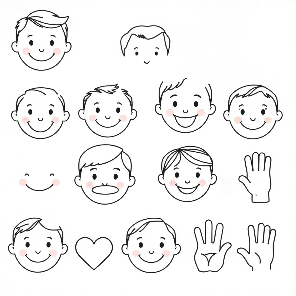 Happy and sad face emotions