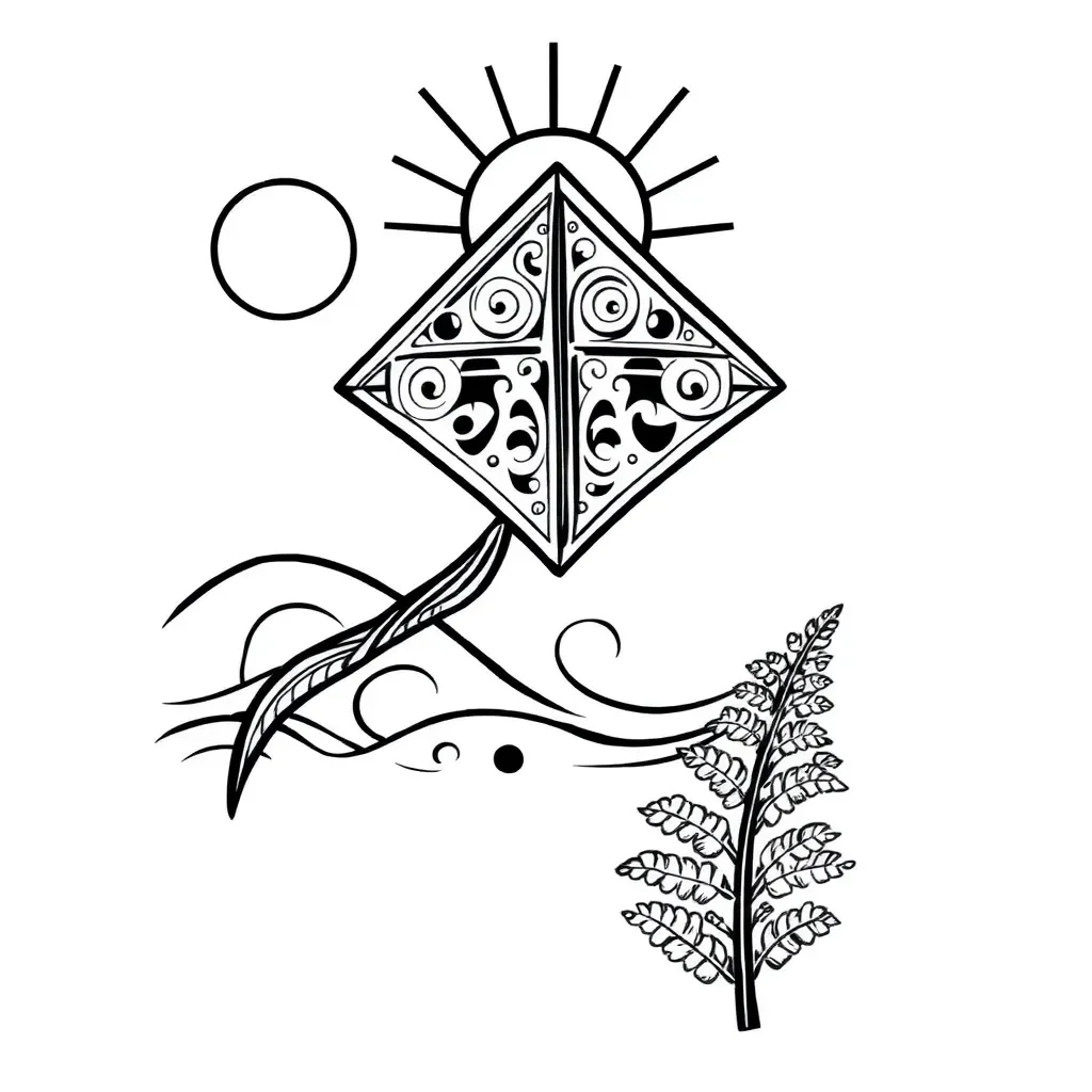 Colourful rainbow and Māori patterns