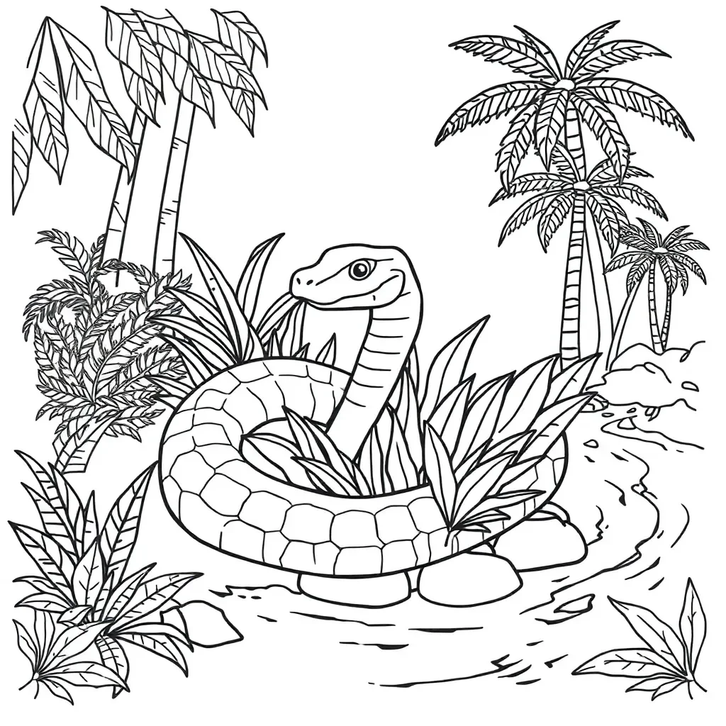 Titanoboa snake illustration