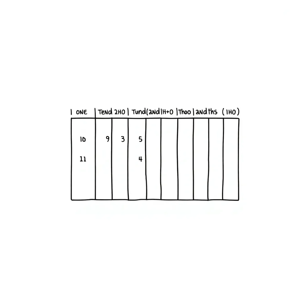Decimal place value chart illustration