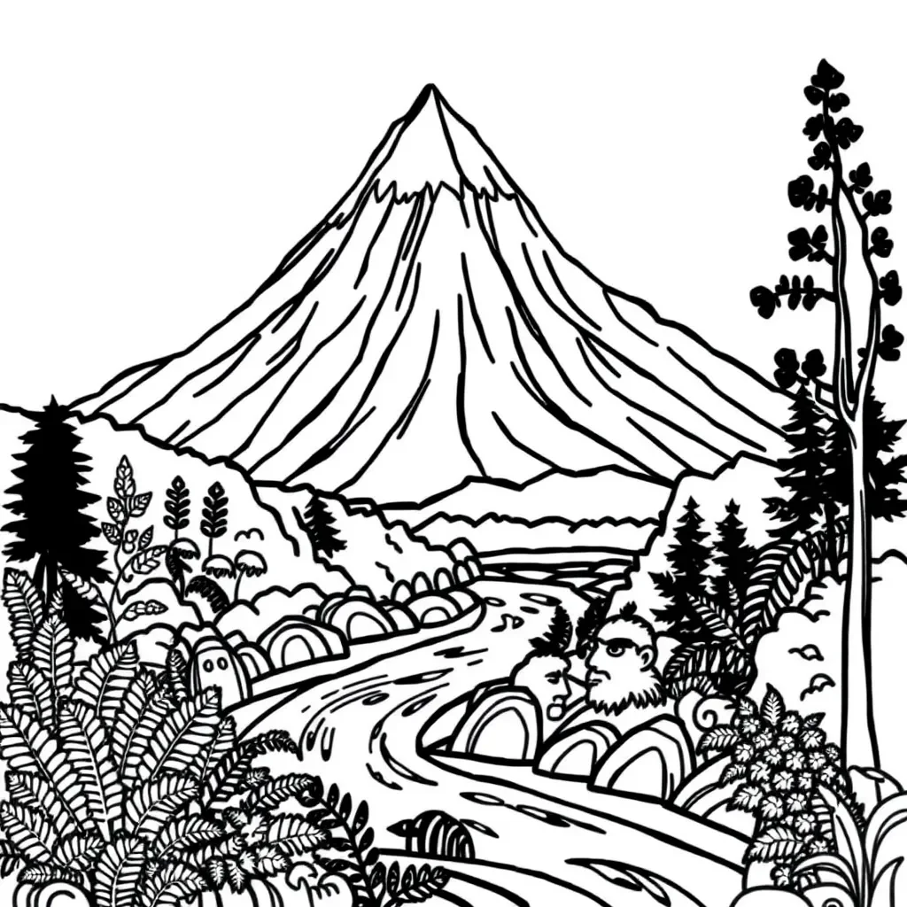 Mountain and river landscape