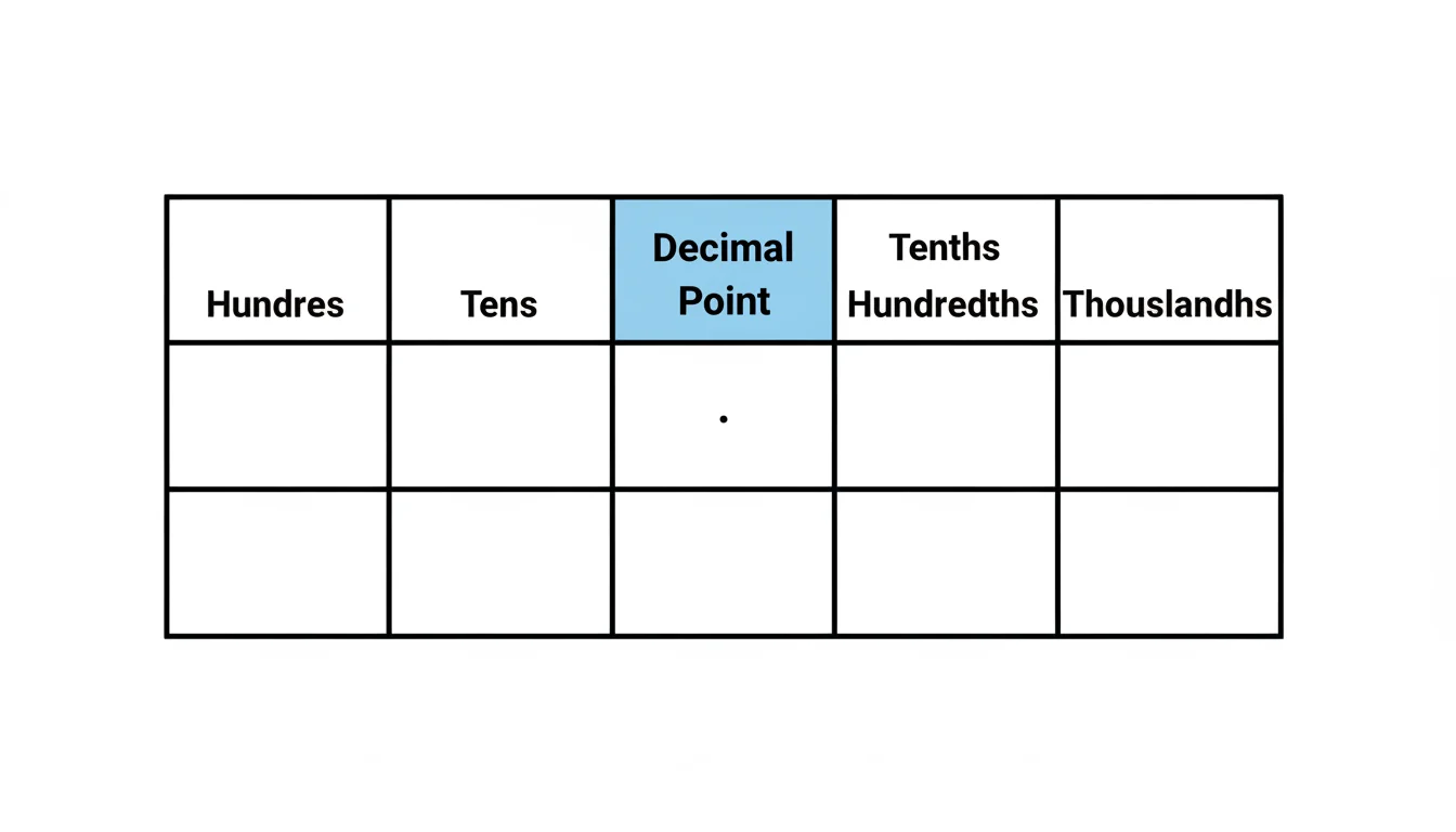 Place Value Chart for Decimals
