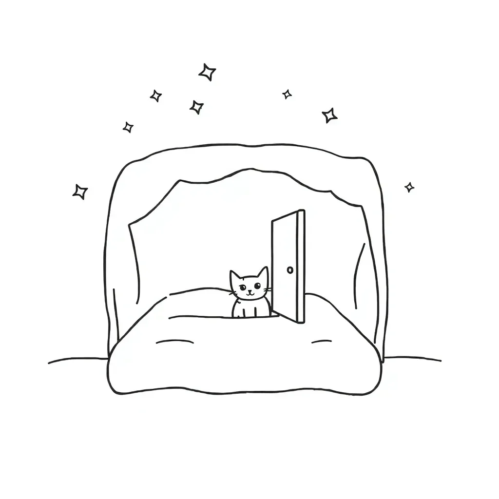 Mysterious door under a bed