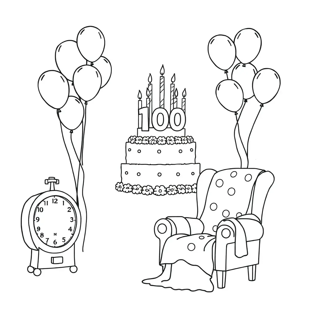 Elderly person celebrating 100th birthday