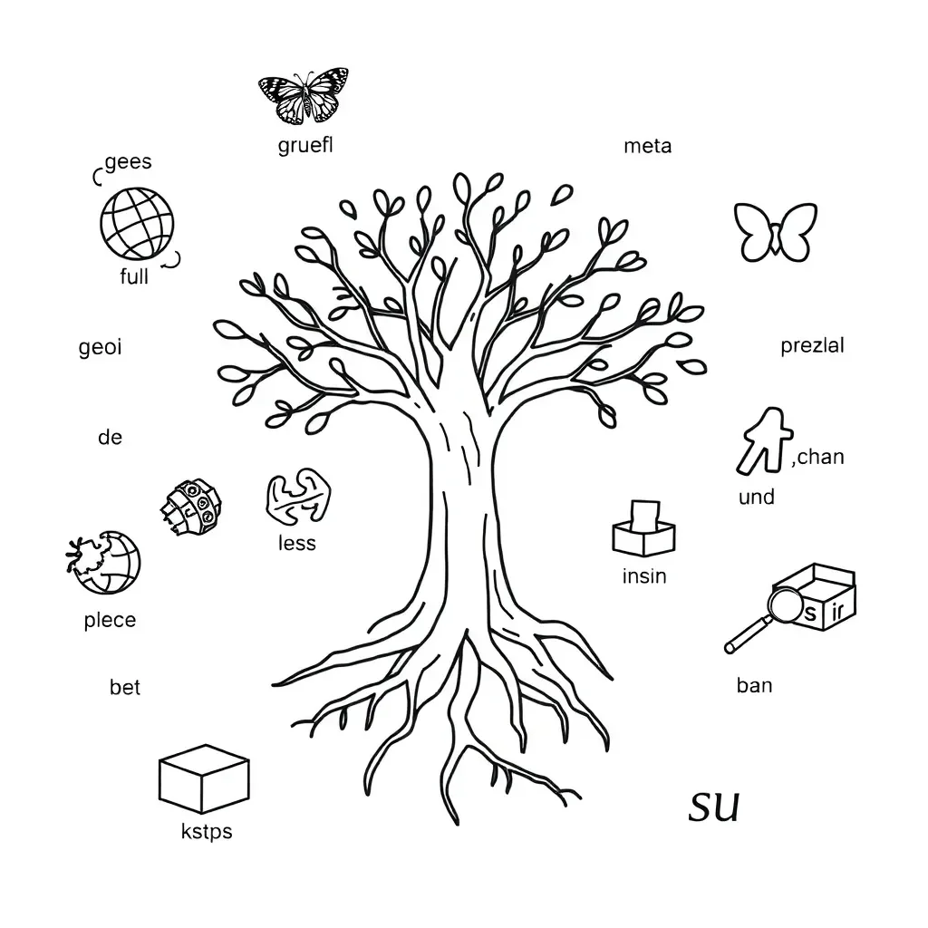 Word parts and morphology illustration