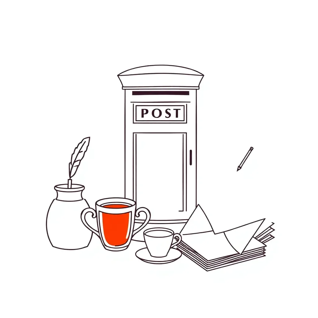 Letter writing illustration