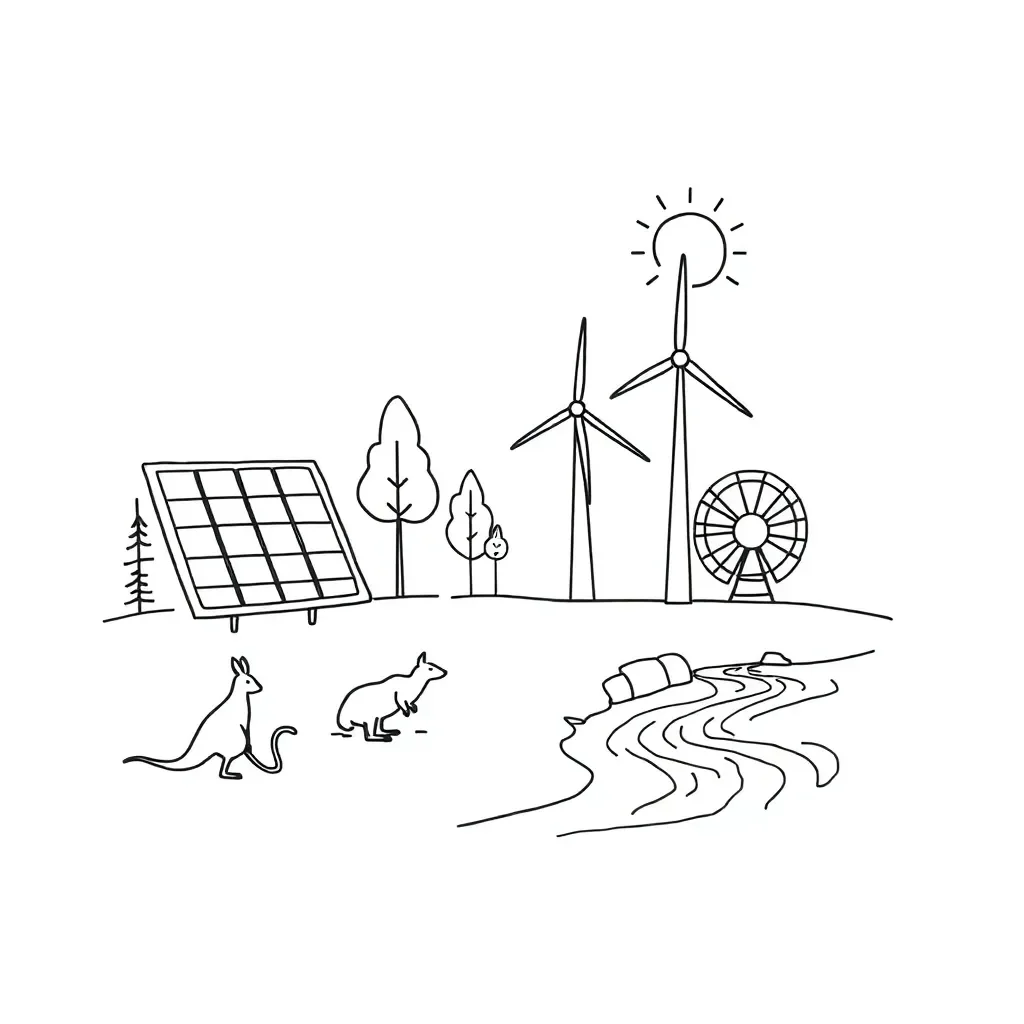 Sustainable energy design illustration