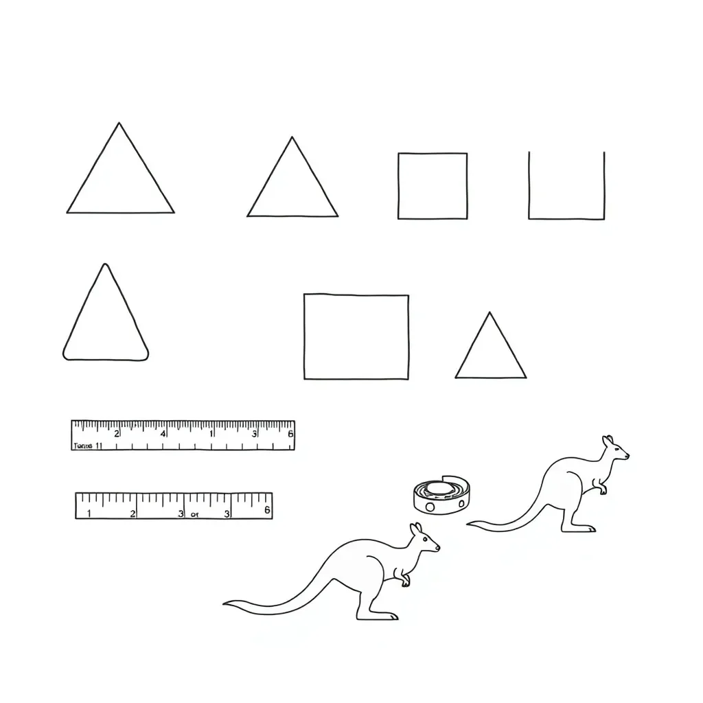 Various geometric shapes with rulers