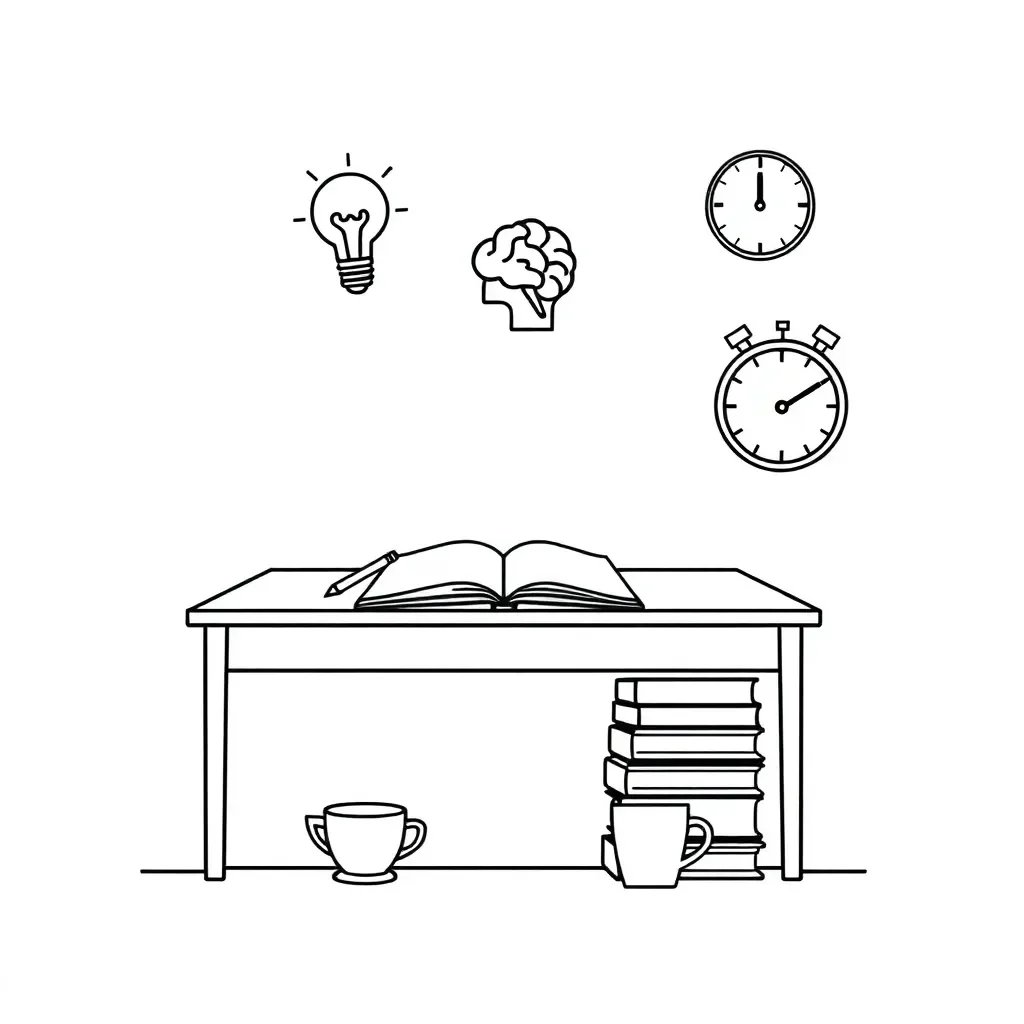Brain and exam skills illustration