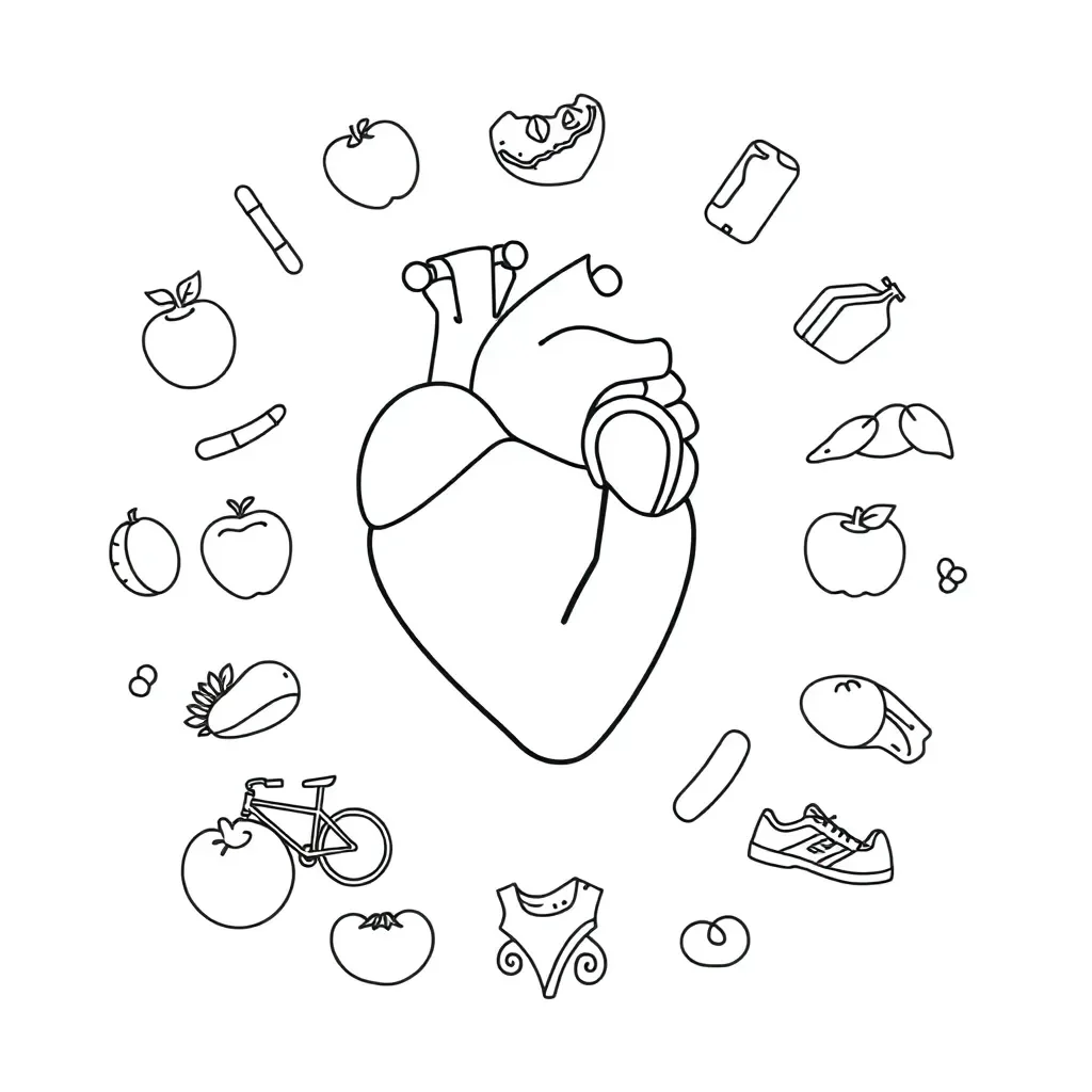 Heart and healthy lifestyle illustration