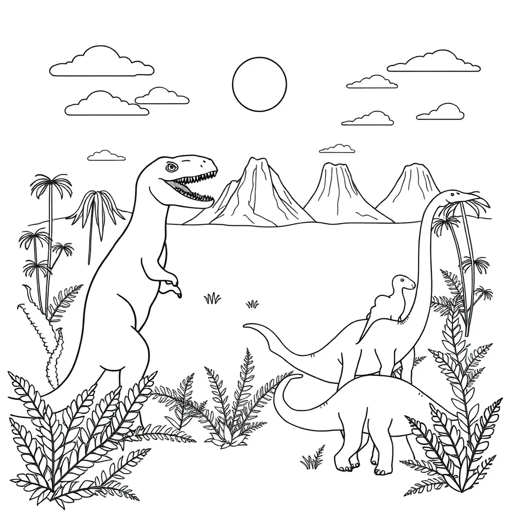 Friendly dinosaur reading a book