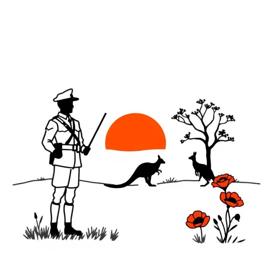 Australian WWI soldiers illustration