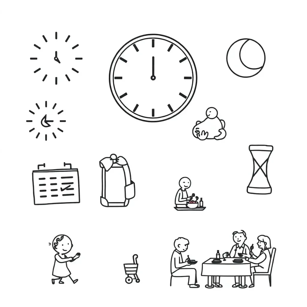 Clock showing time concepts
