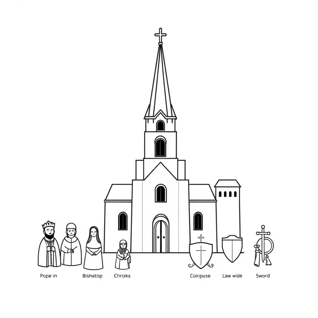 Medieval Catholic Church illustration