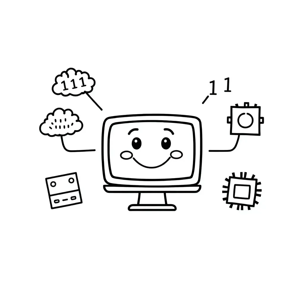 Computer components illustration