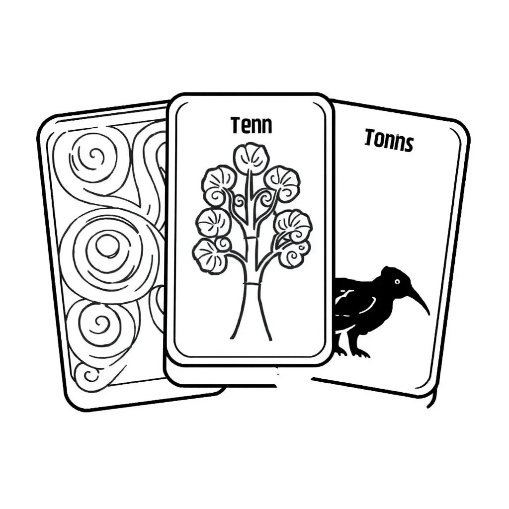 Colourful place value cards illustration
