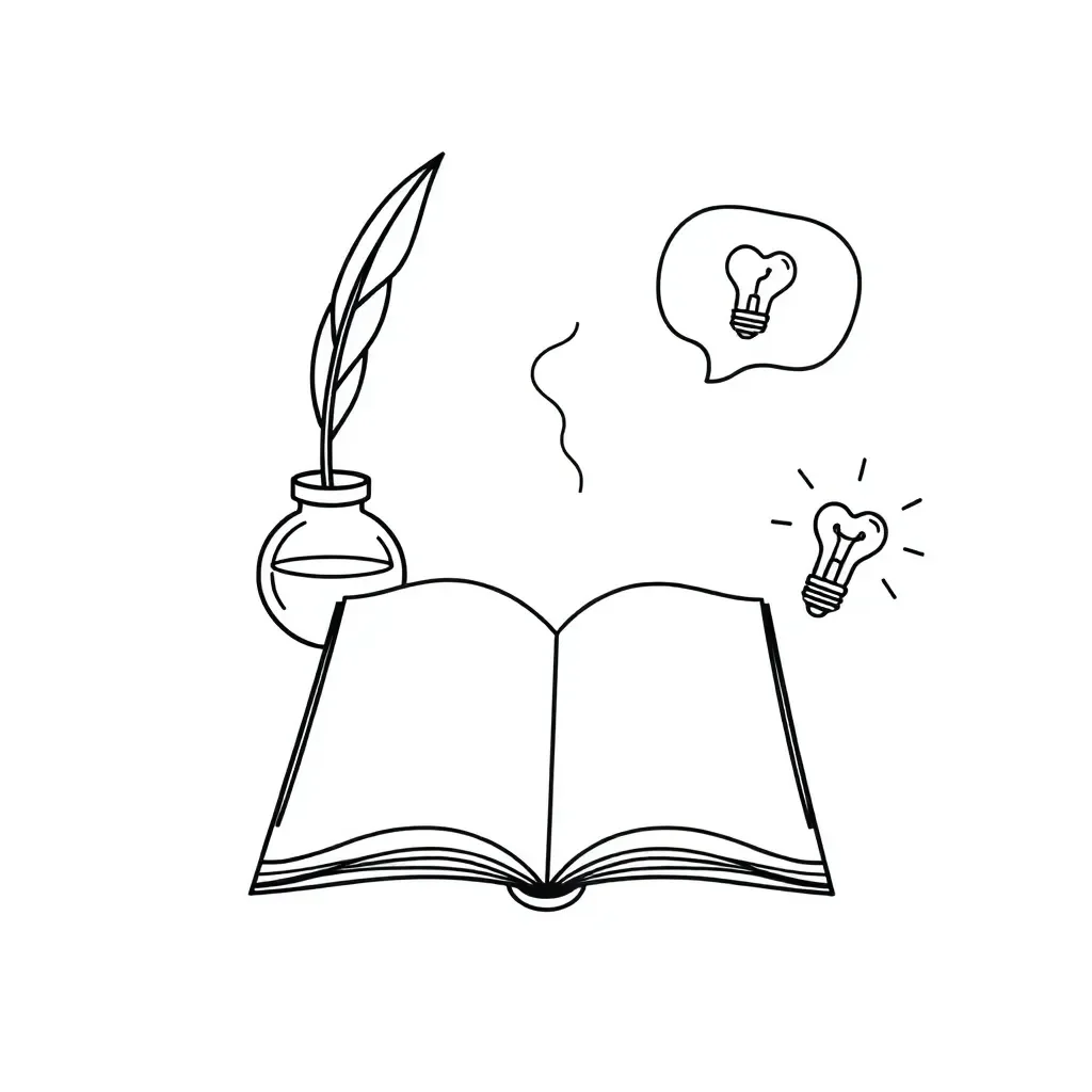 Books and writing illustration