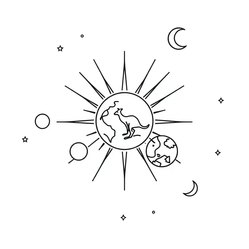 Solar system illustration showing planets orbiting the sun