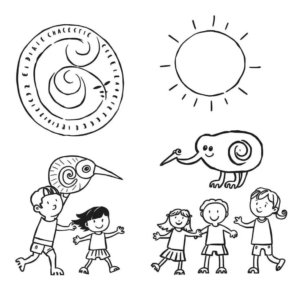 Happy children showing positive character traits