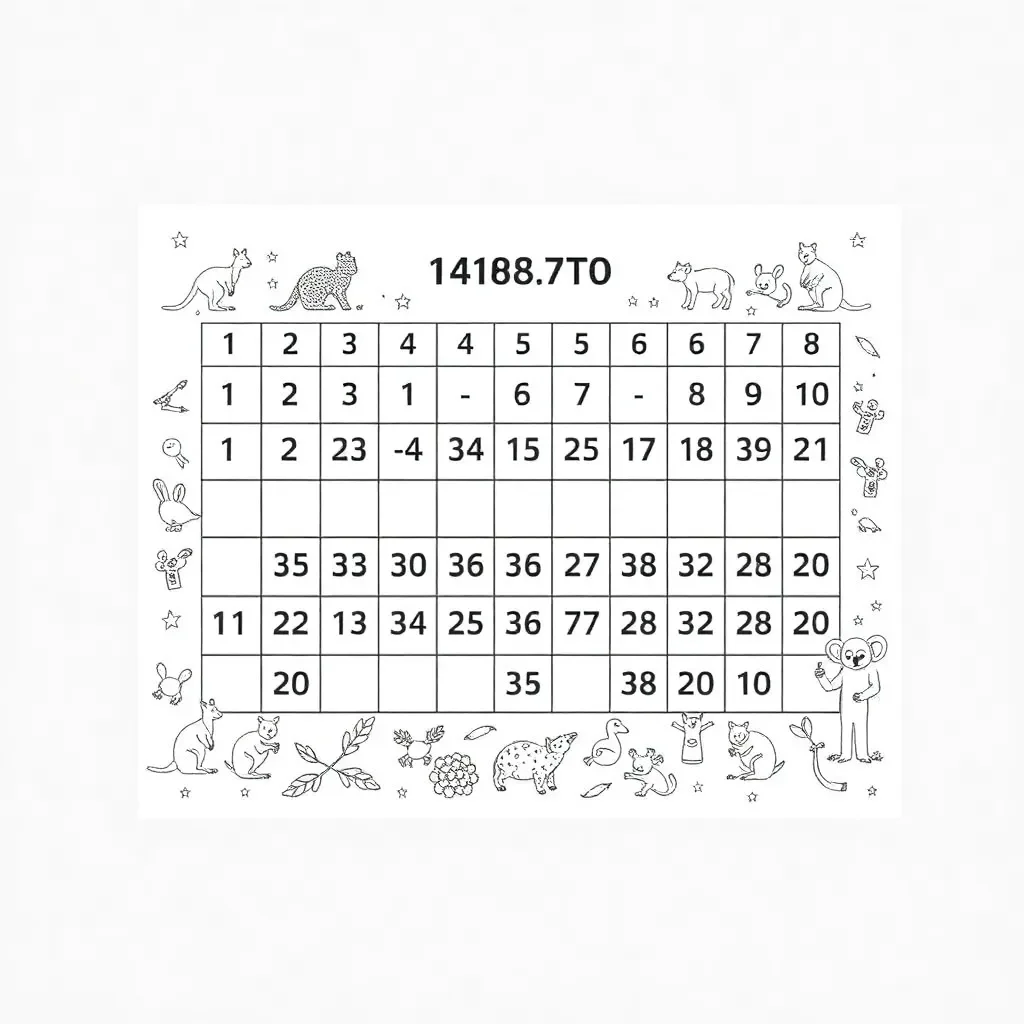 100 number chart illustration