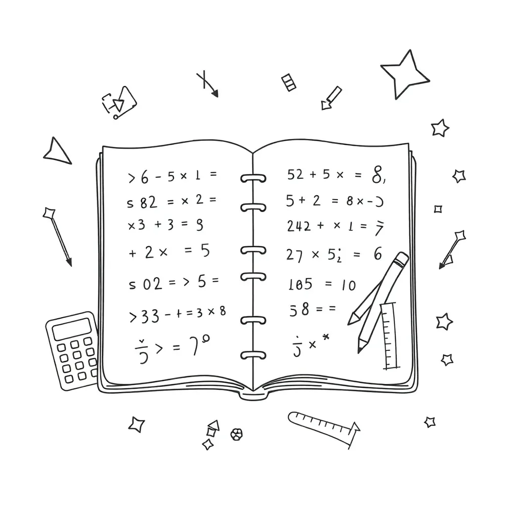 Math symbols and PEMDAS illustration