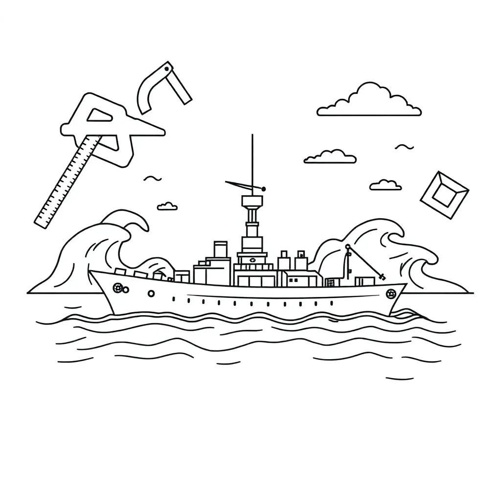 Battleship with measurement tools