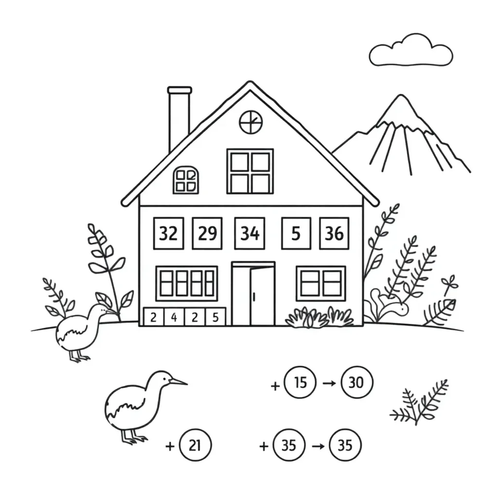 Number place value blocks illustration