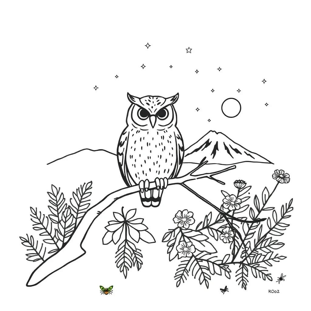 Ruru owl illustration