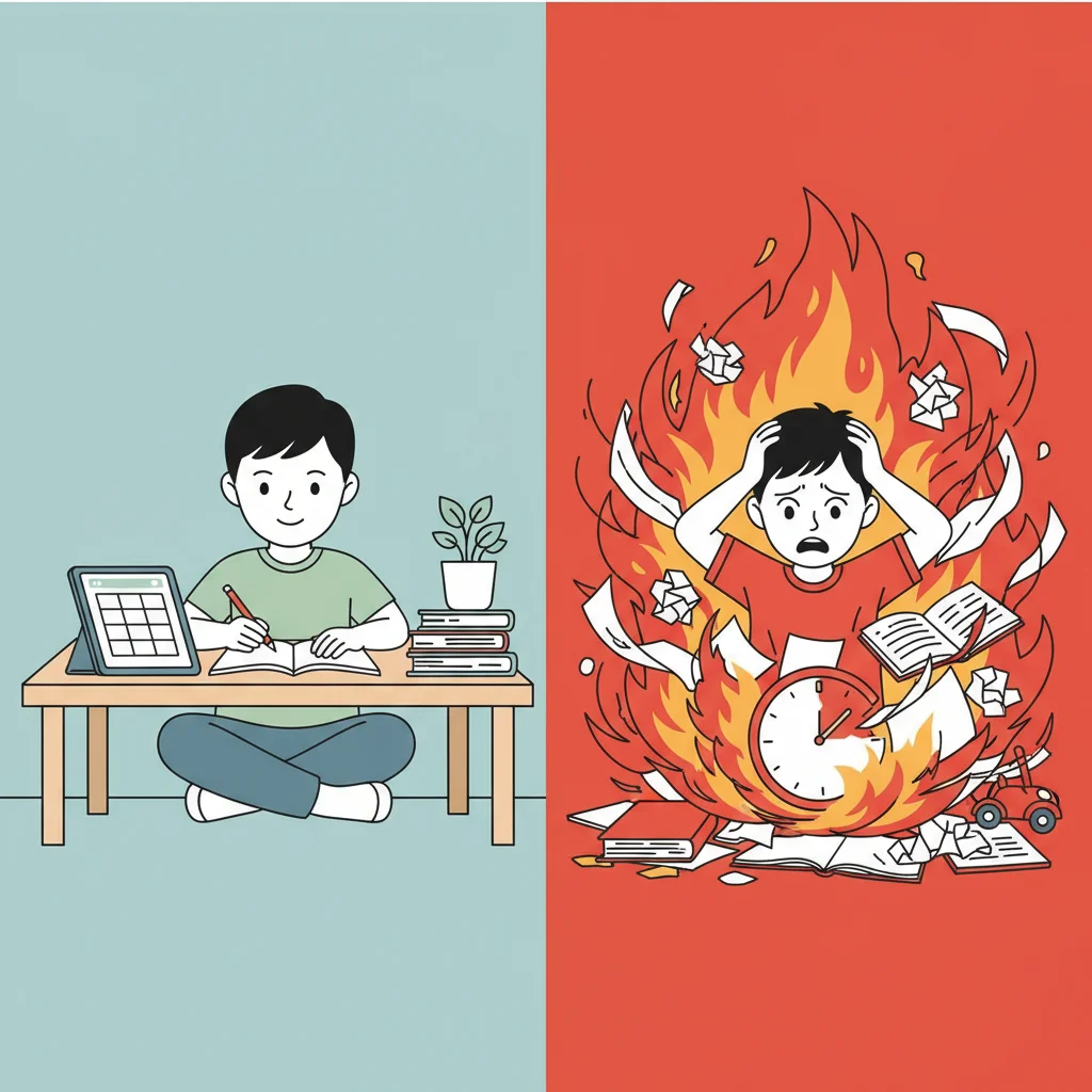 Sample Time Plan vs. Rushed Day