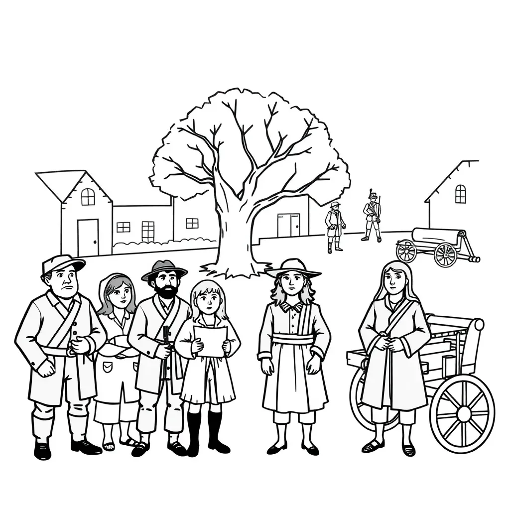 Boston Massacre propaganda poster illustration