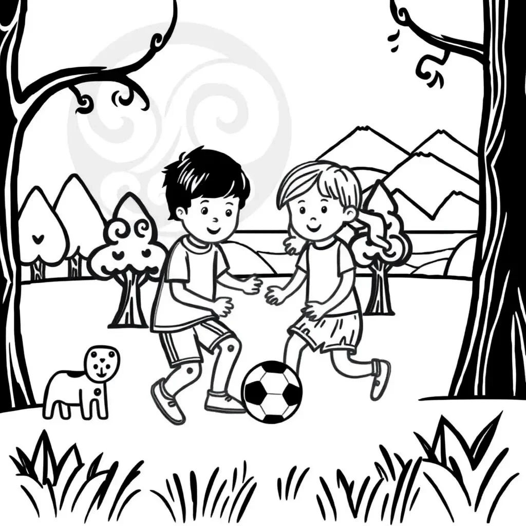 Children playing together happily
