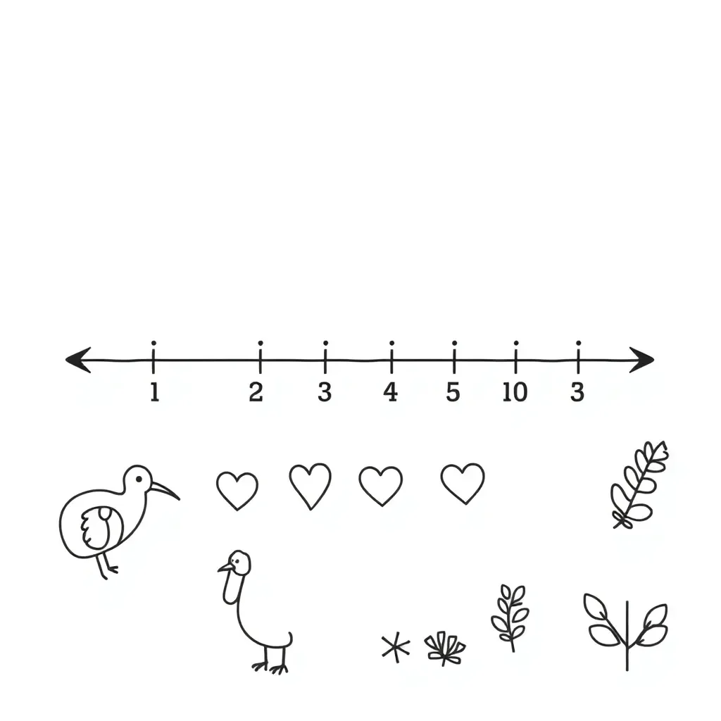 Number line with positive and negative numbers