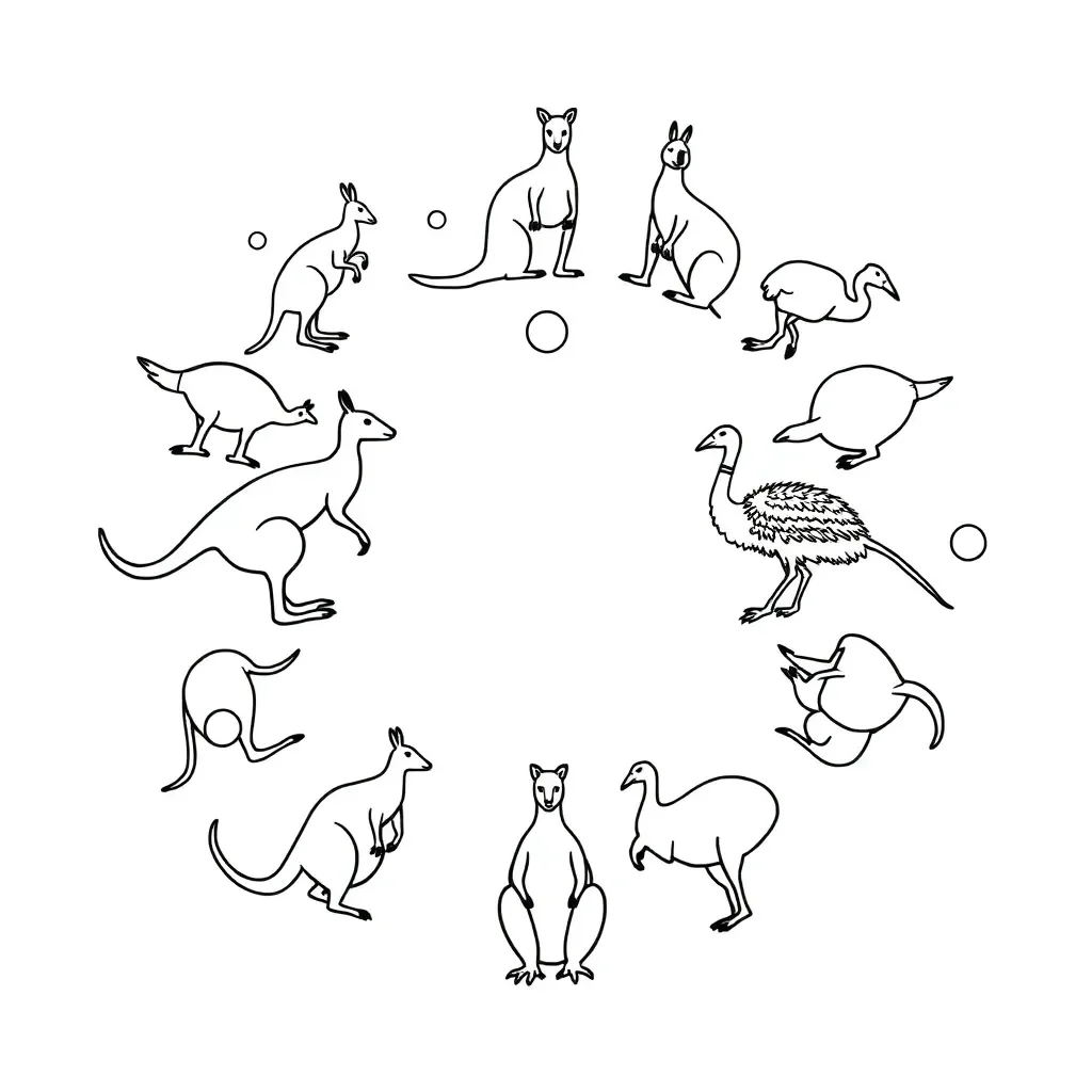 Rotational symmetry shapes illustration