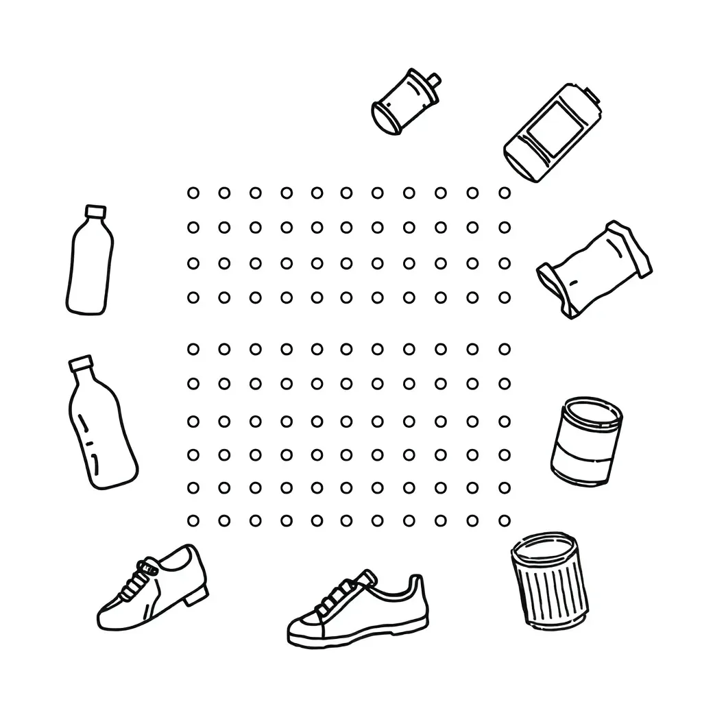 Dot plot showing rubbish data