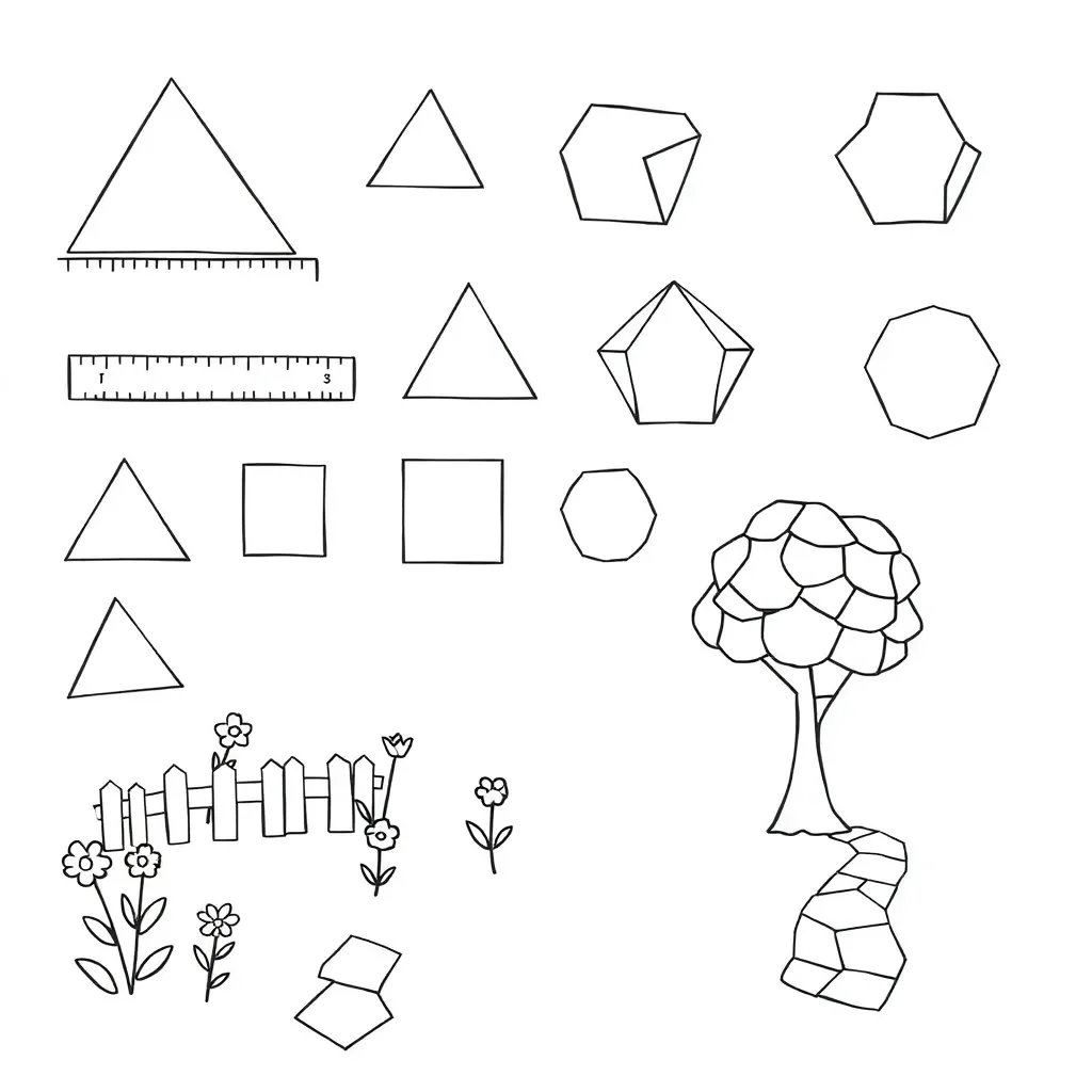 Various polygons with measurements