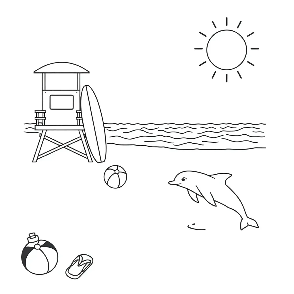 Swimming safety illustration
